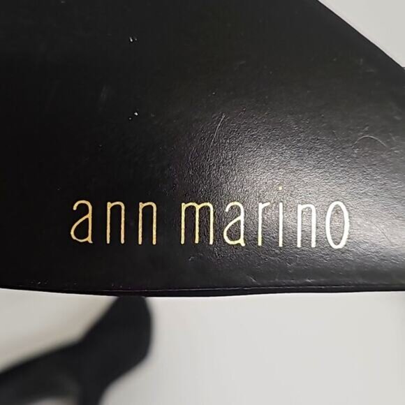 Ann Marino Crystal Trim Pointed Toe Black High Heel Adjustable Ankle Strap 7.5M - Picture 12 of 13